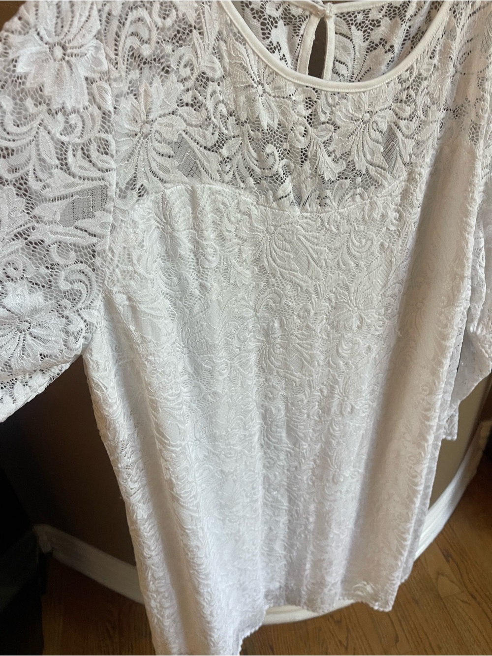 NWT Jessica London White Lace Shift Dress Long Sleeve Plus Size 28W - Picture 4 of 10